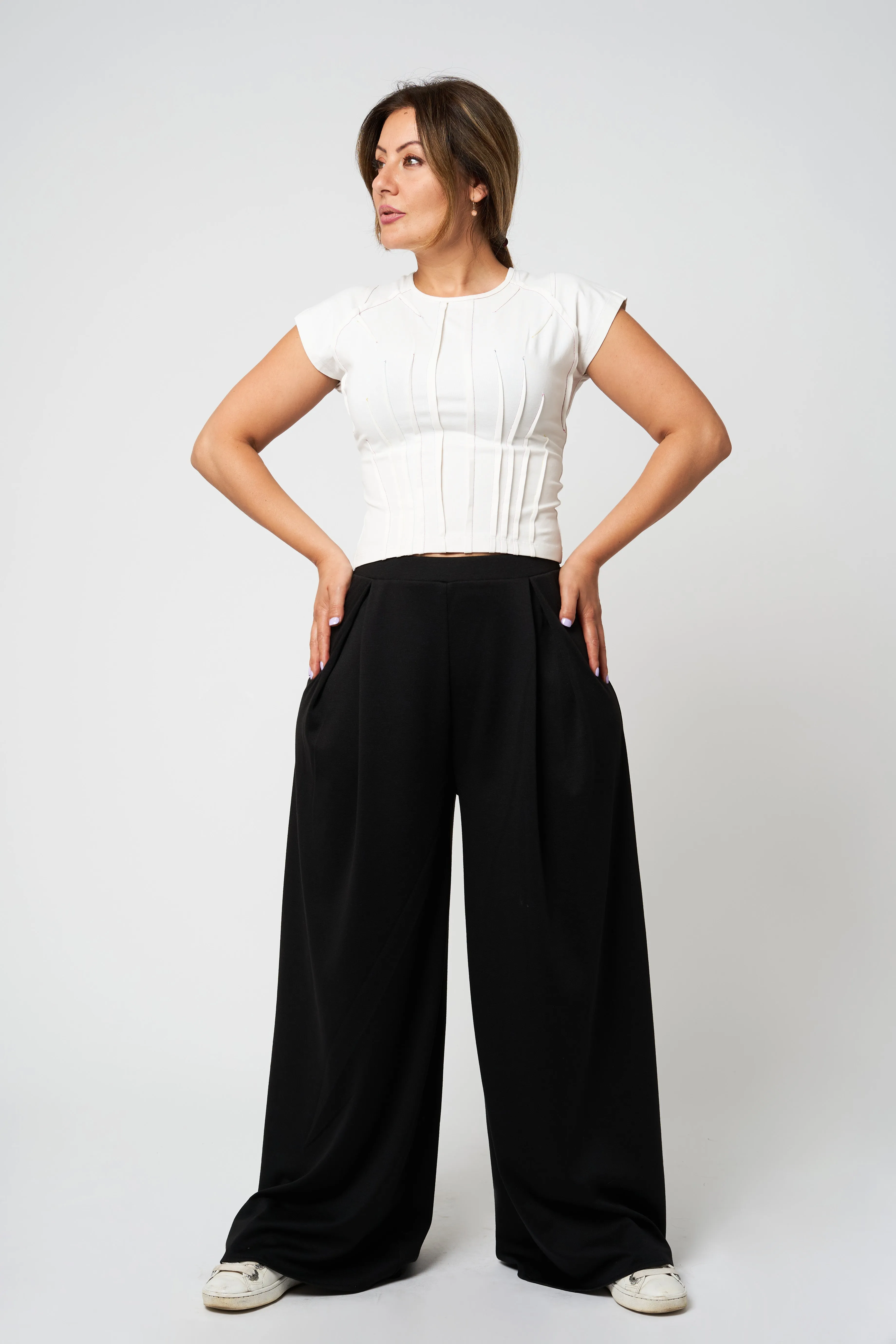 “ Palazzo “ Viscose Pants In Black