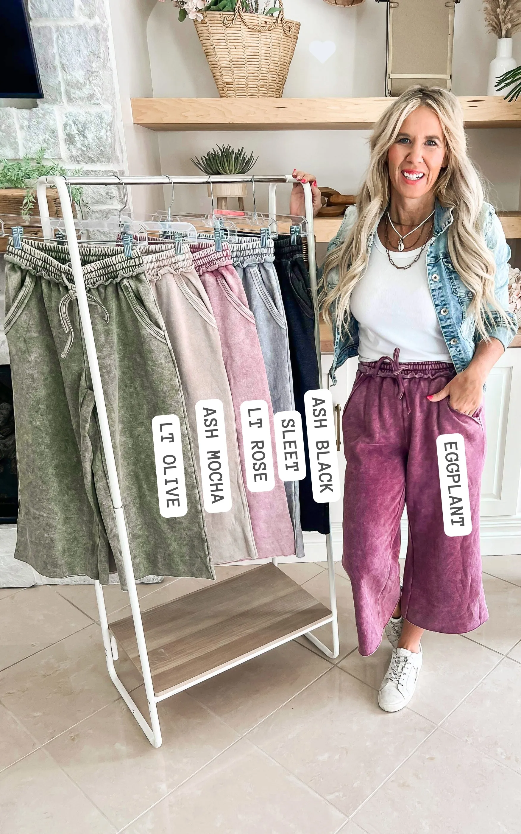 Acid Wash Palazzo SweatPants - Final Sale