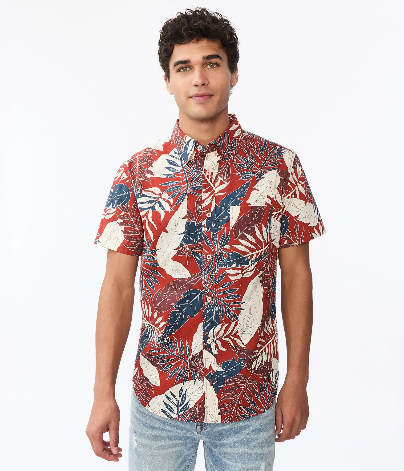 Aeropostale Bold Leaf Button-Down Shirt