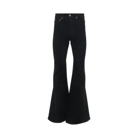 Bias Bootcut Denim Pants in Black