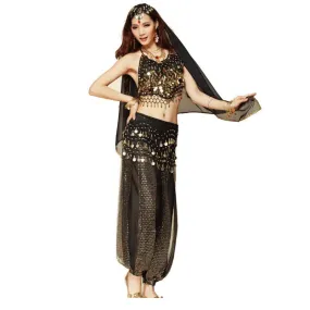 Black Belly Dancing Costume with Pants