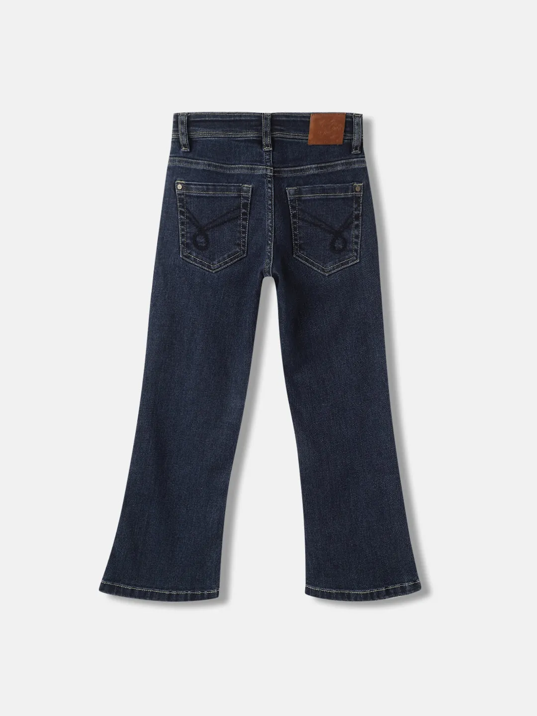 Blue Giraffe Boys Blue Washed Mid-Rise Bootcut Jeans