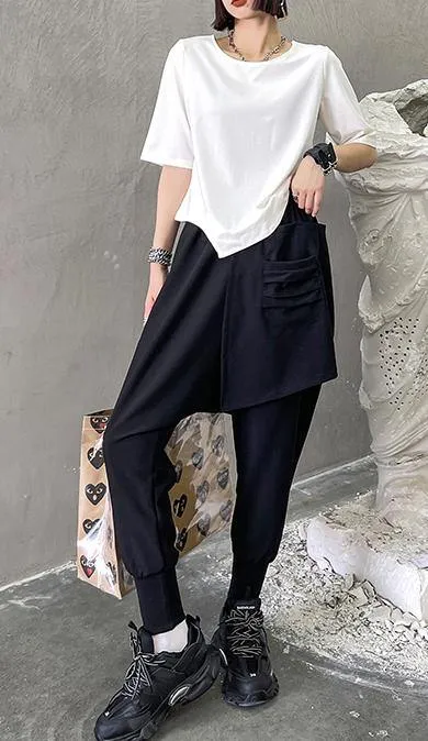 Boho asymmetrical design Harem Harem Cotton  Pants