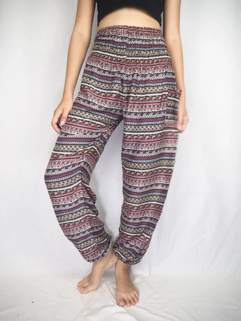 Brown Striped Women's Harem Pants