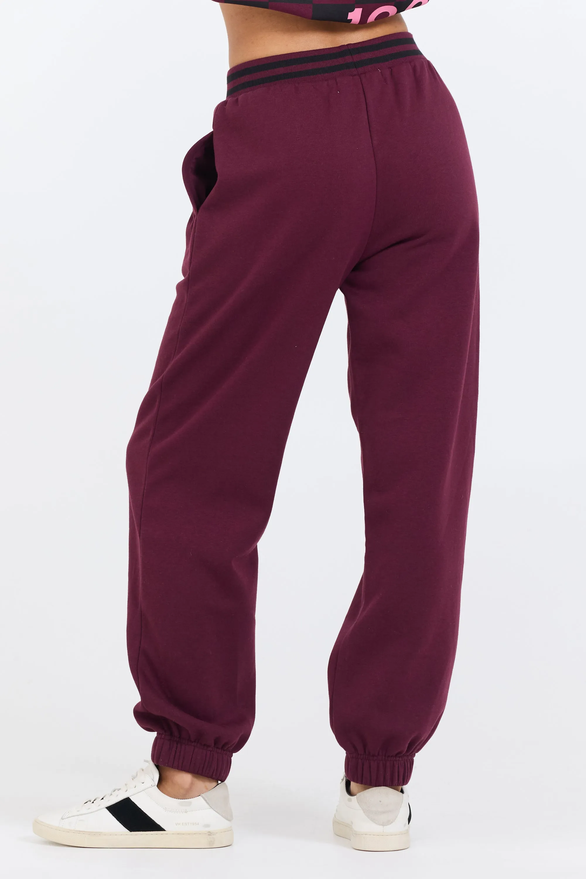 Cabernet W/ Rose Printed Heavy Surf Wash Jogger