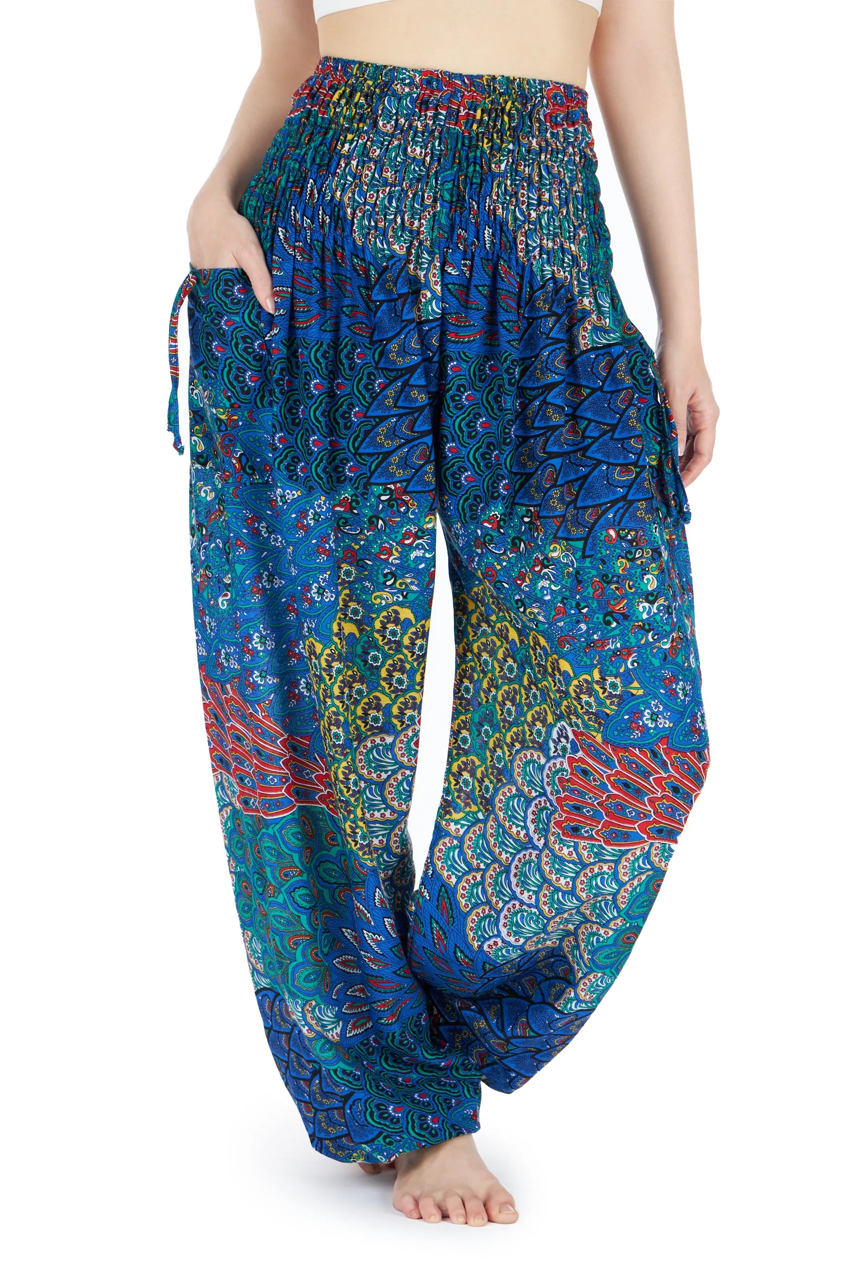 Colorful Peacock Harem Pants