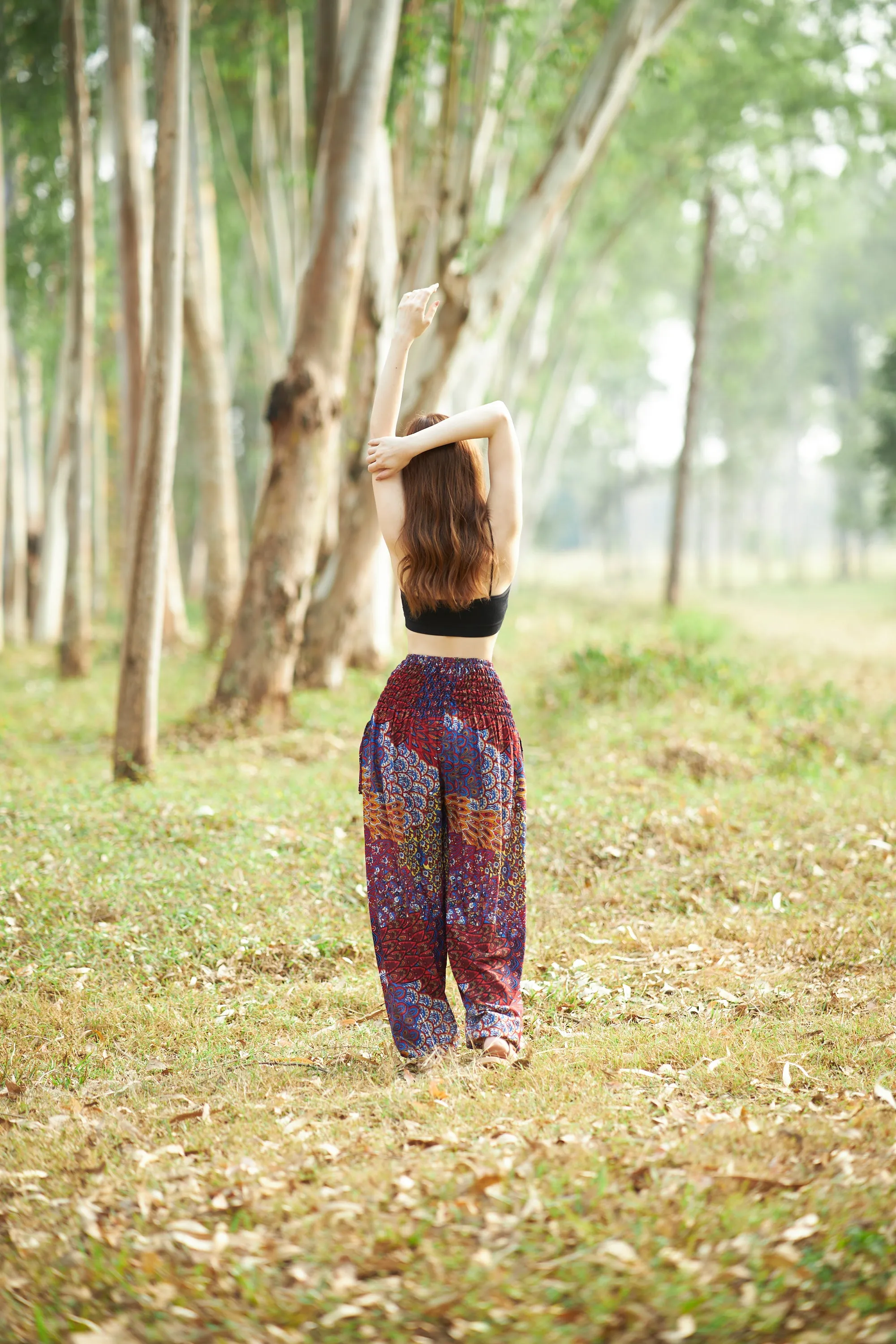 Colorful Peacock Harem Pants