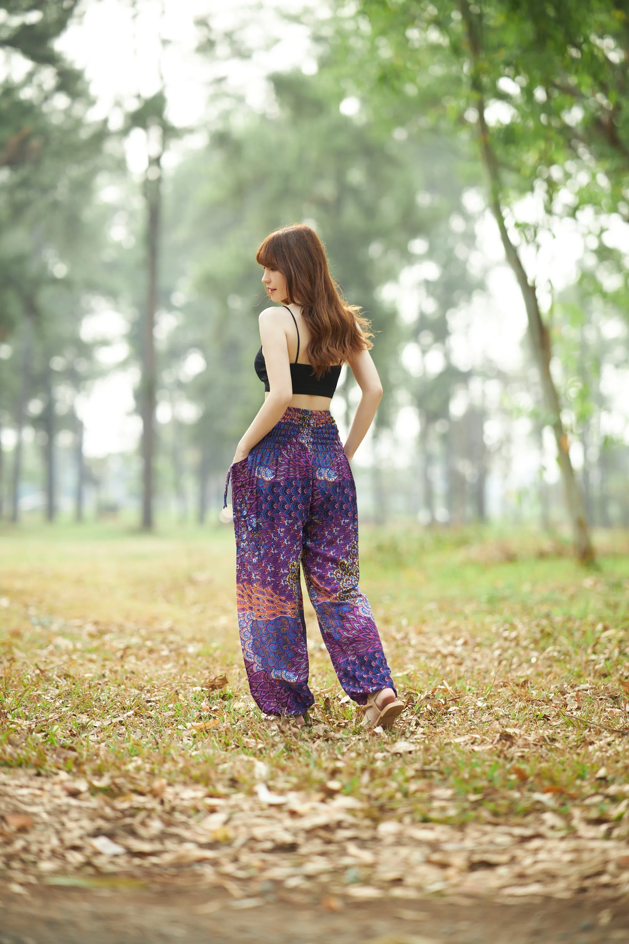 Colorful Peacock Harem Pants