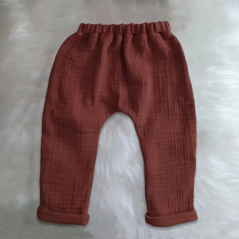 Cotton Muslin Baby Harem Pants