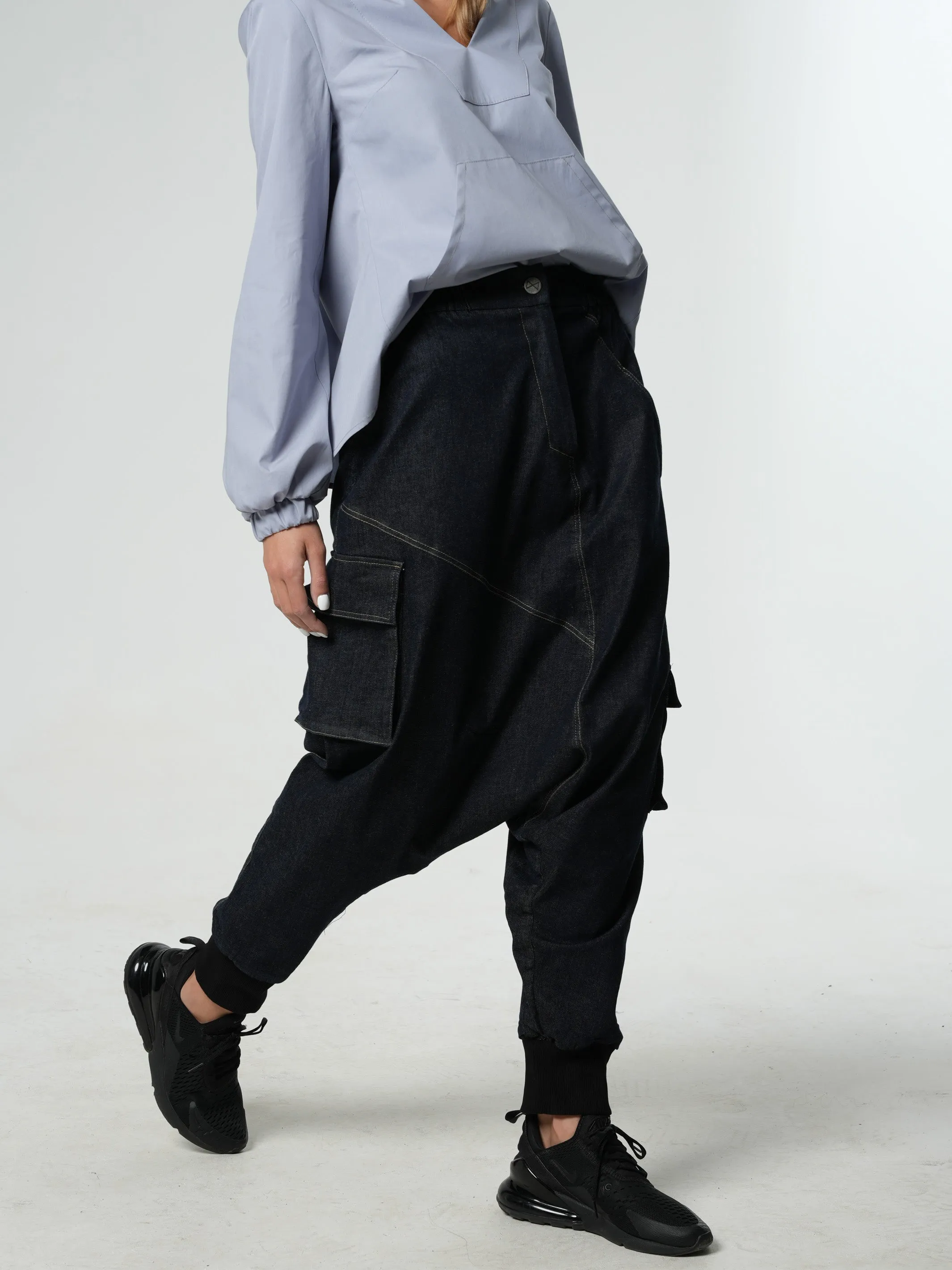 Denim Harem Pants