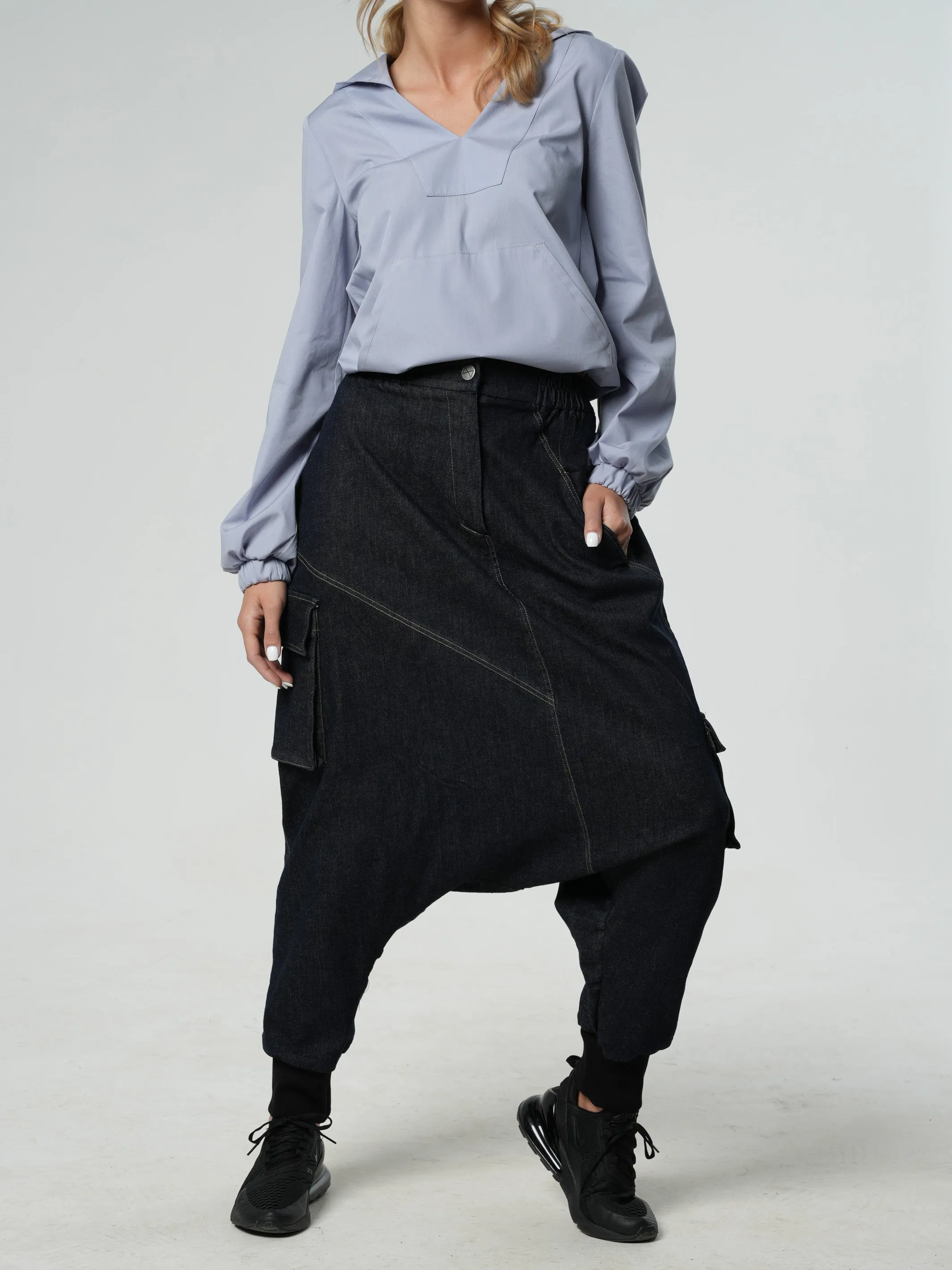 Denim Harem Pants