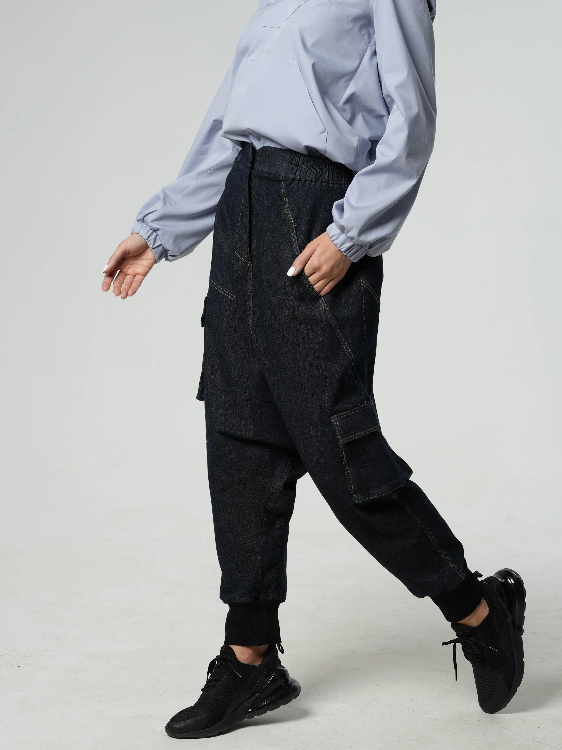 Denim Harem Pants