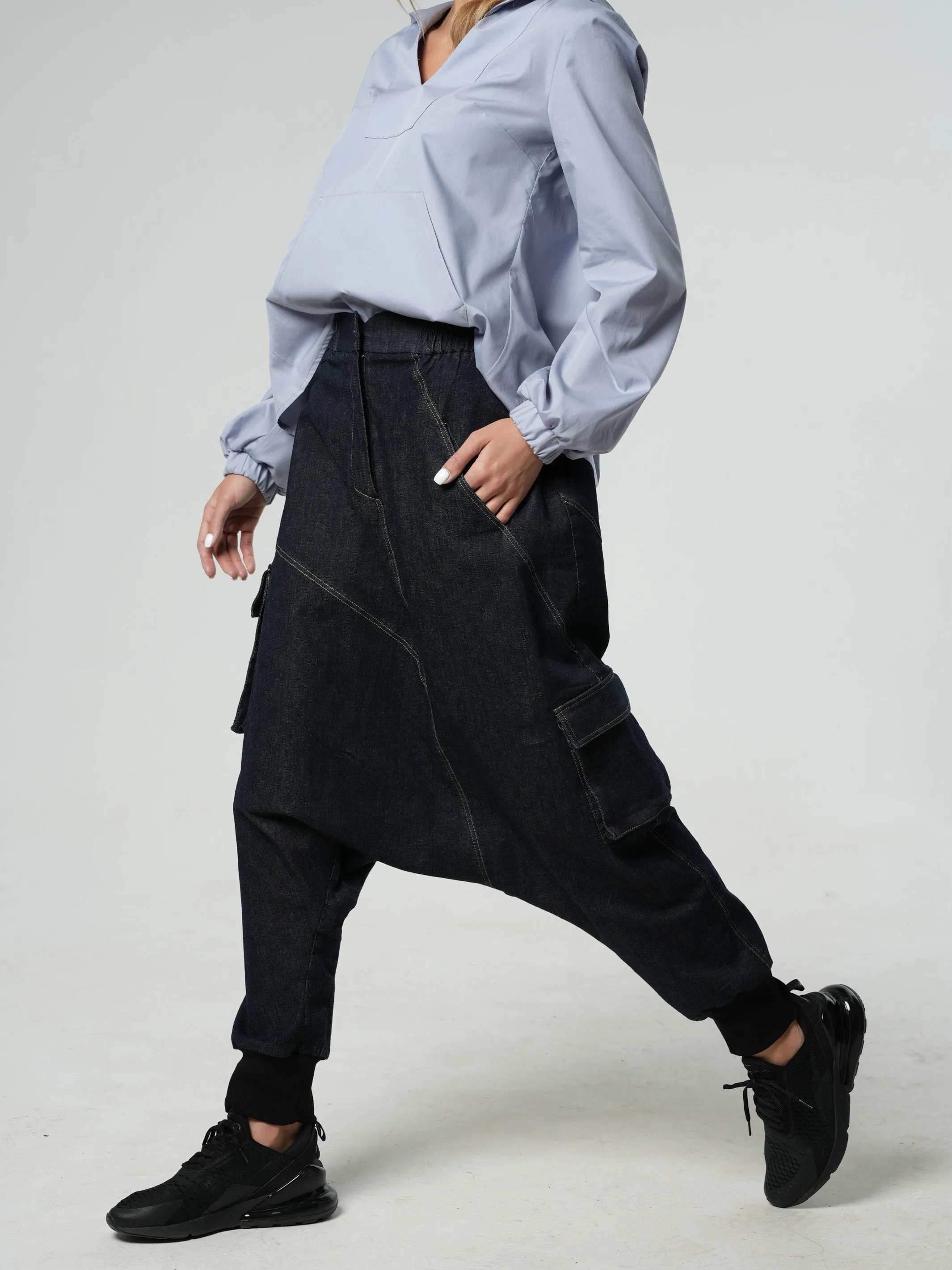 Denim Harem Pants