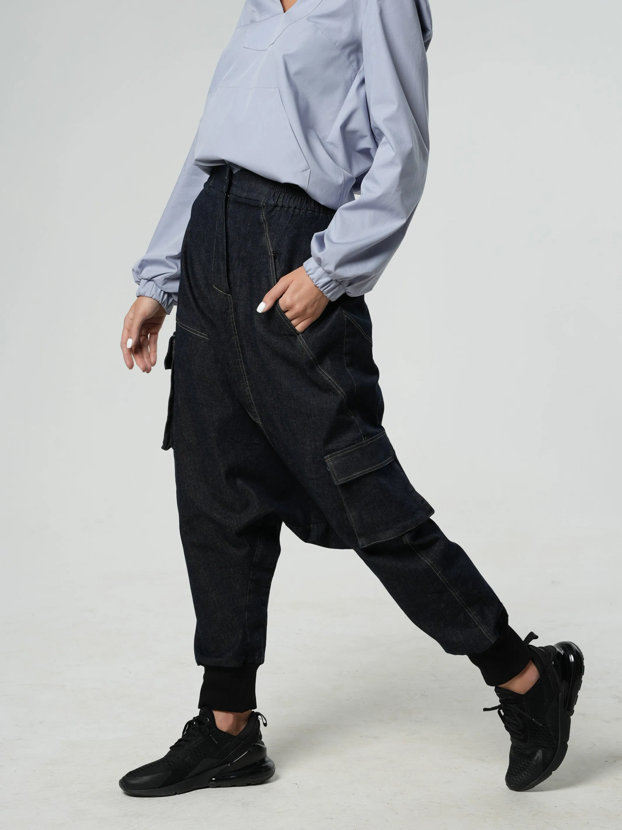 Denim Harem Pants