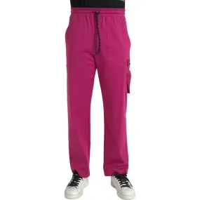 Dolce & Gabbana Pink Logo Cargo Cotton Jogger Sweatpants Pants