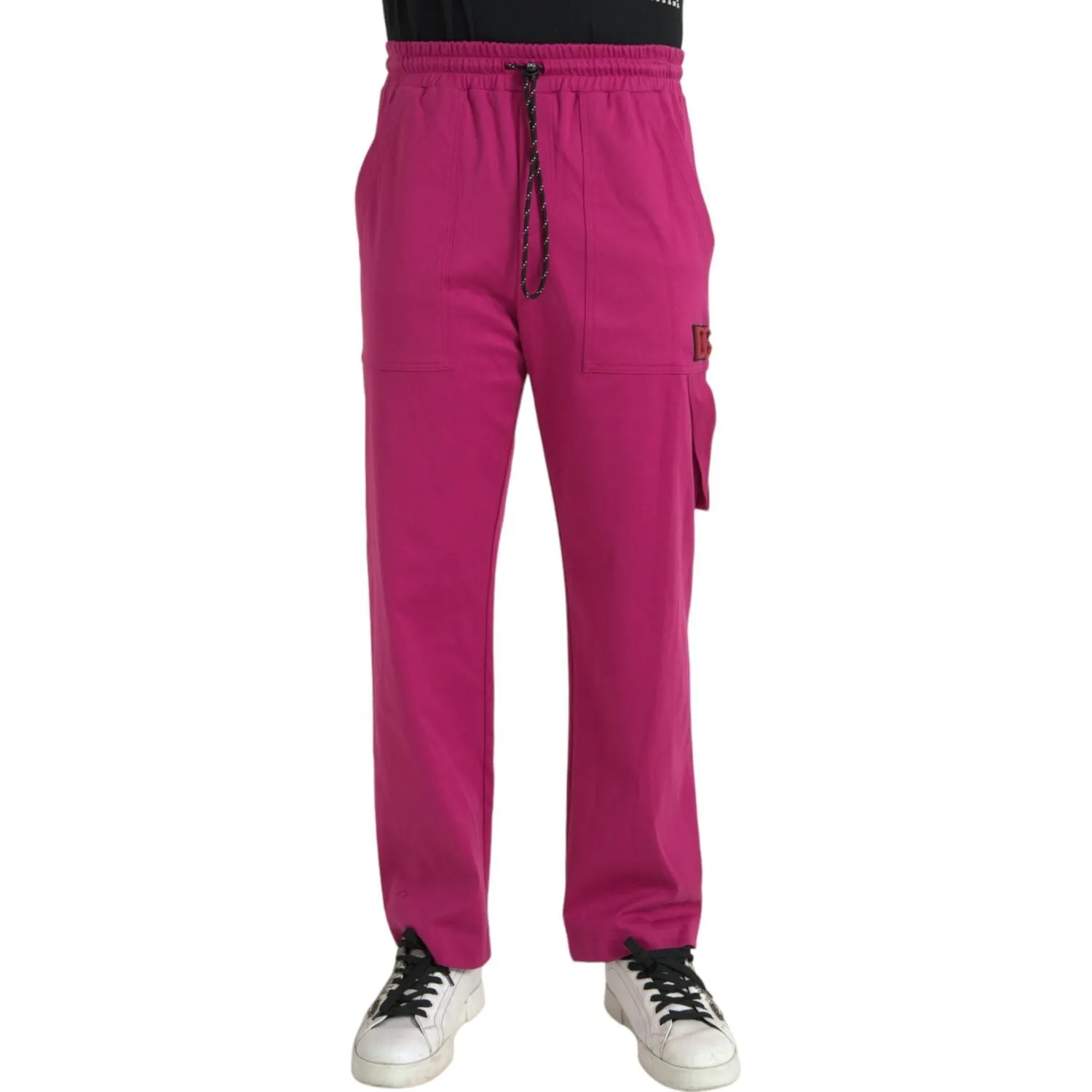 Dolce & Gabbana Pink Logo Cargo Cotton Jogger Sweatpants Pants