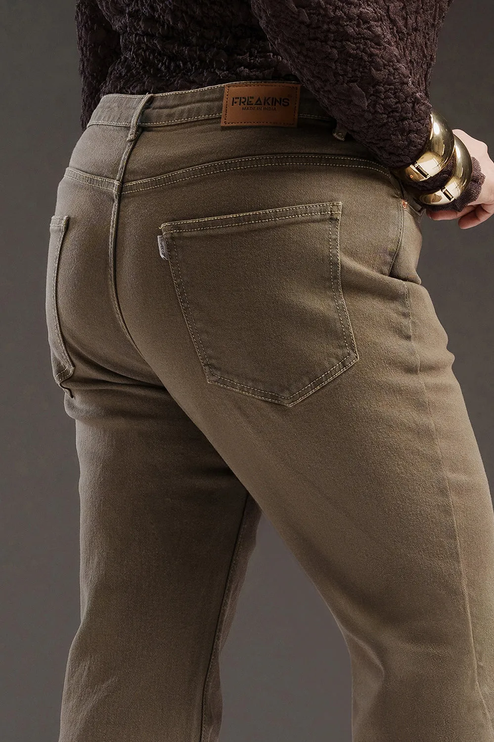 Driftwood Brown Curve Bootcut Jeans