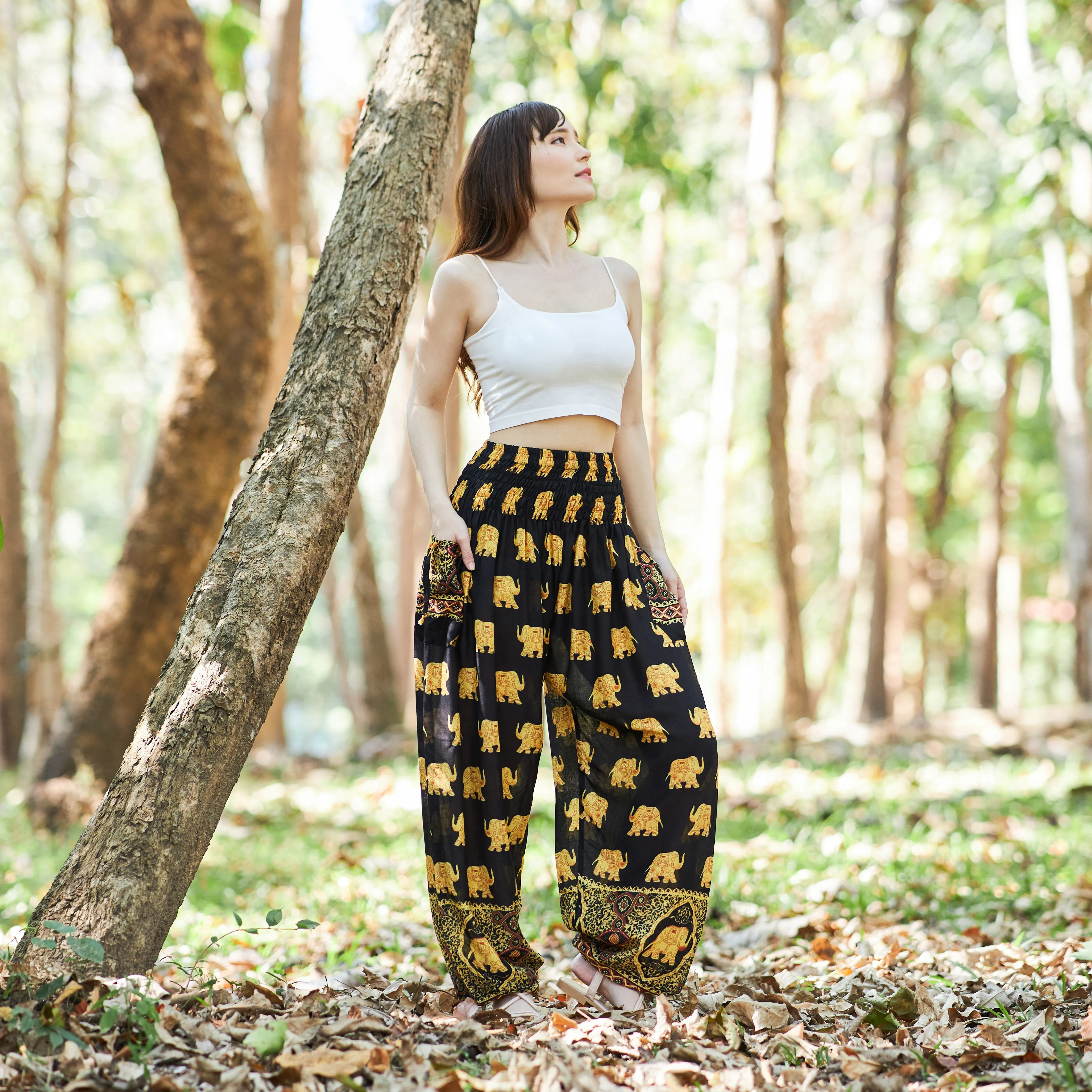 Elephant Big Gold Harem Pants