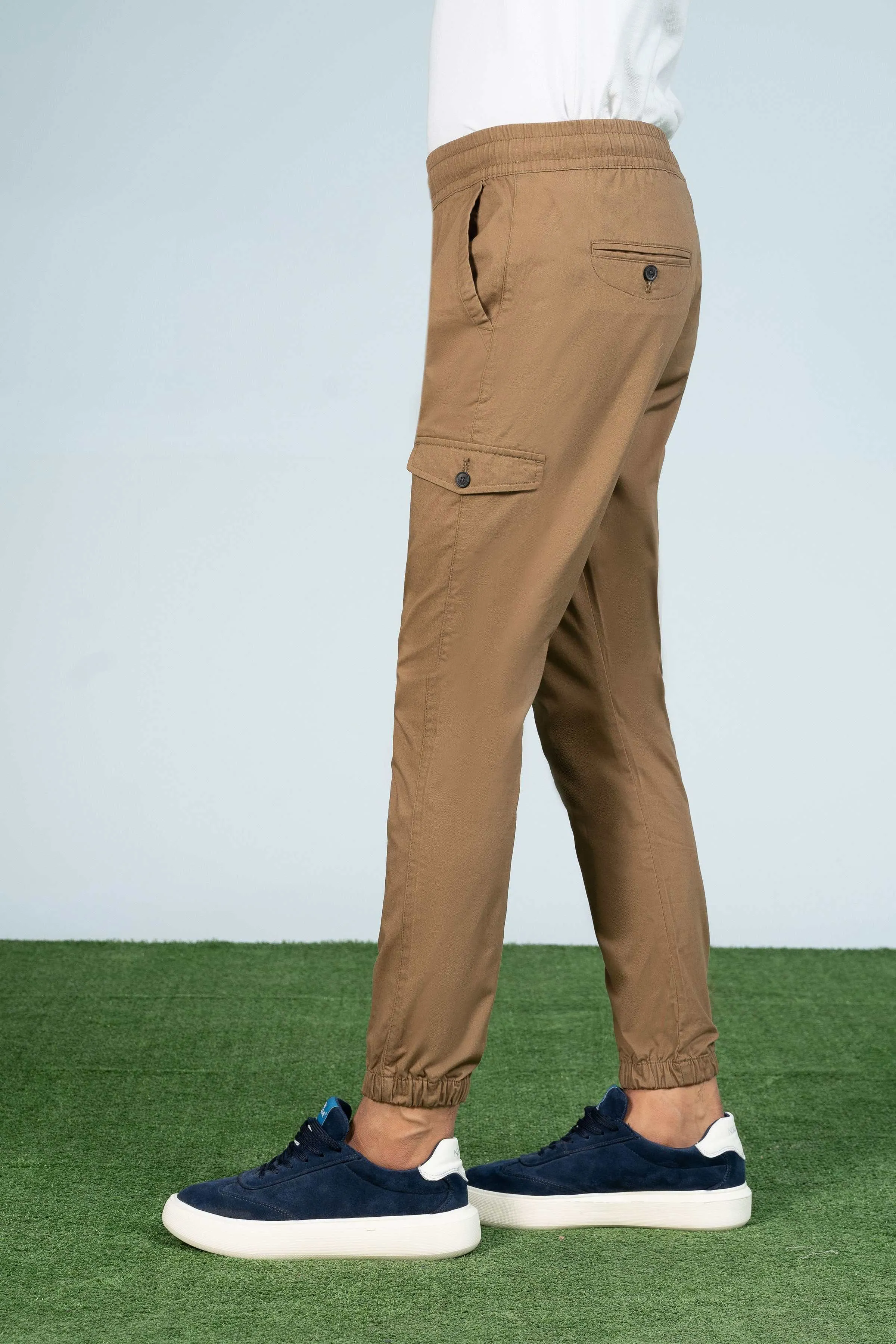 ENZYME WASHED JOGGER TROUSER DARK KHAKI