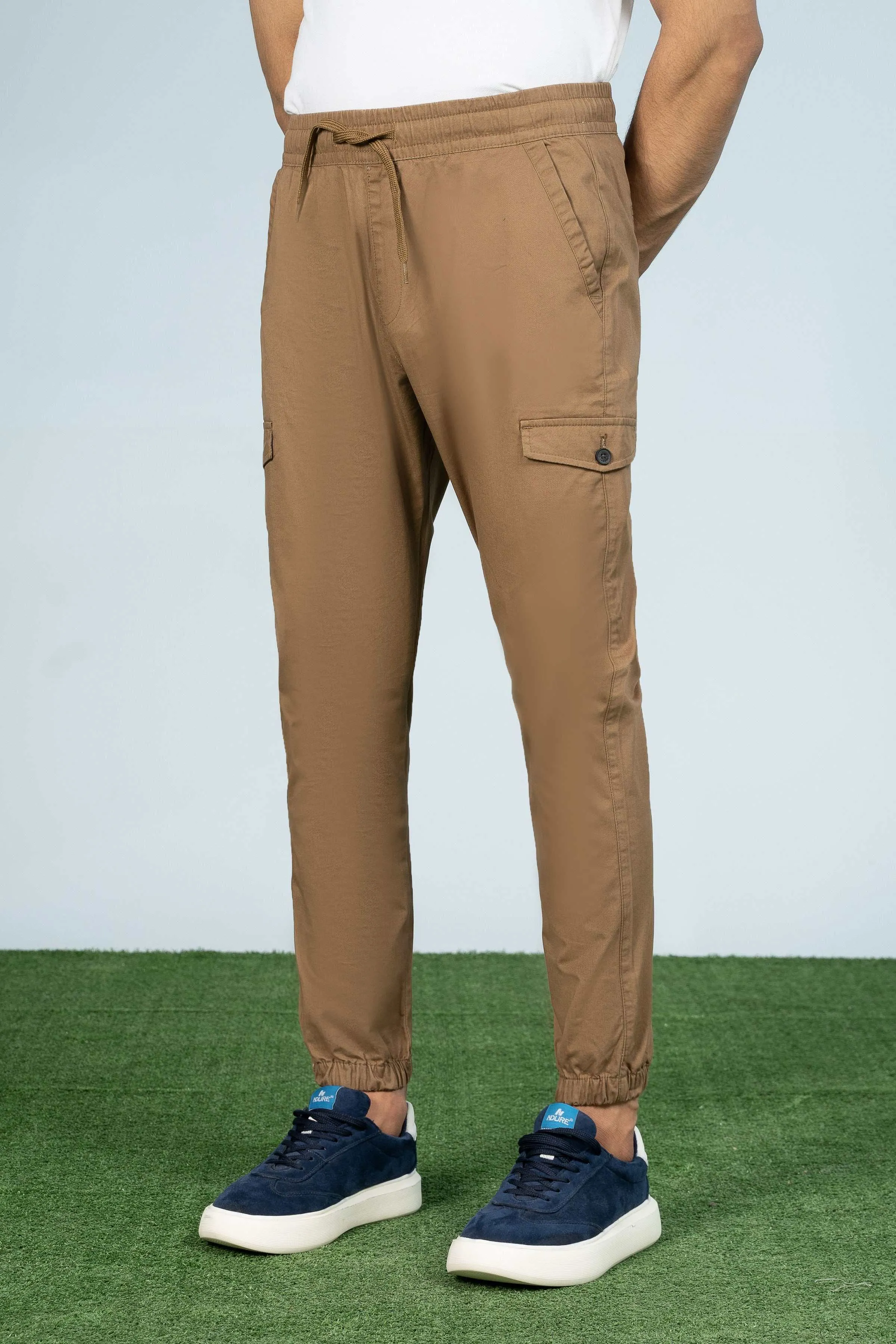 ENZYME WASHED JOGGER TROUSER DARK KHAKI