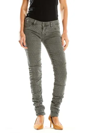 Gray Polka Dot Skinny Jeans