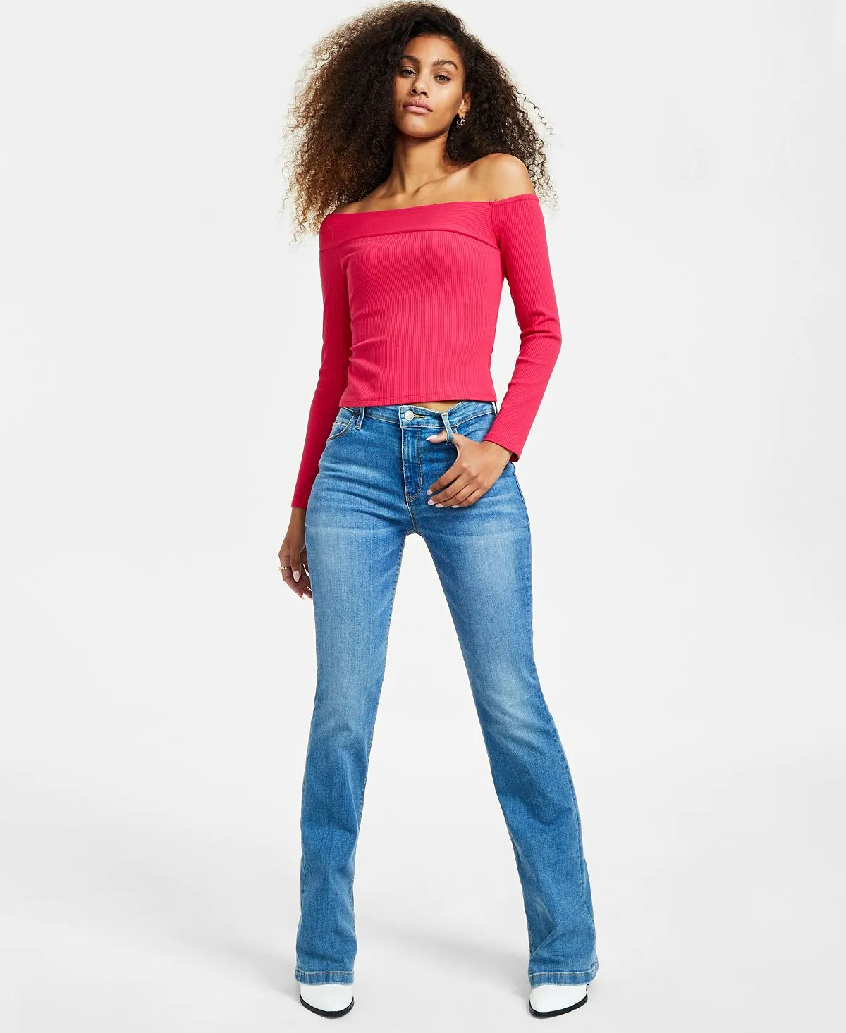 GUESS Women's Sexy Mid Rise Bootcut Jeans