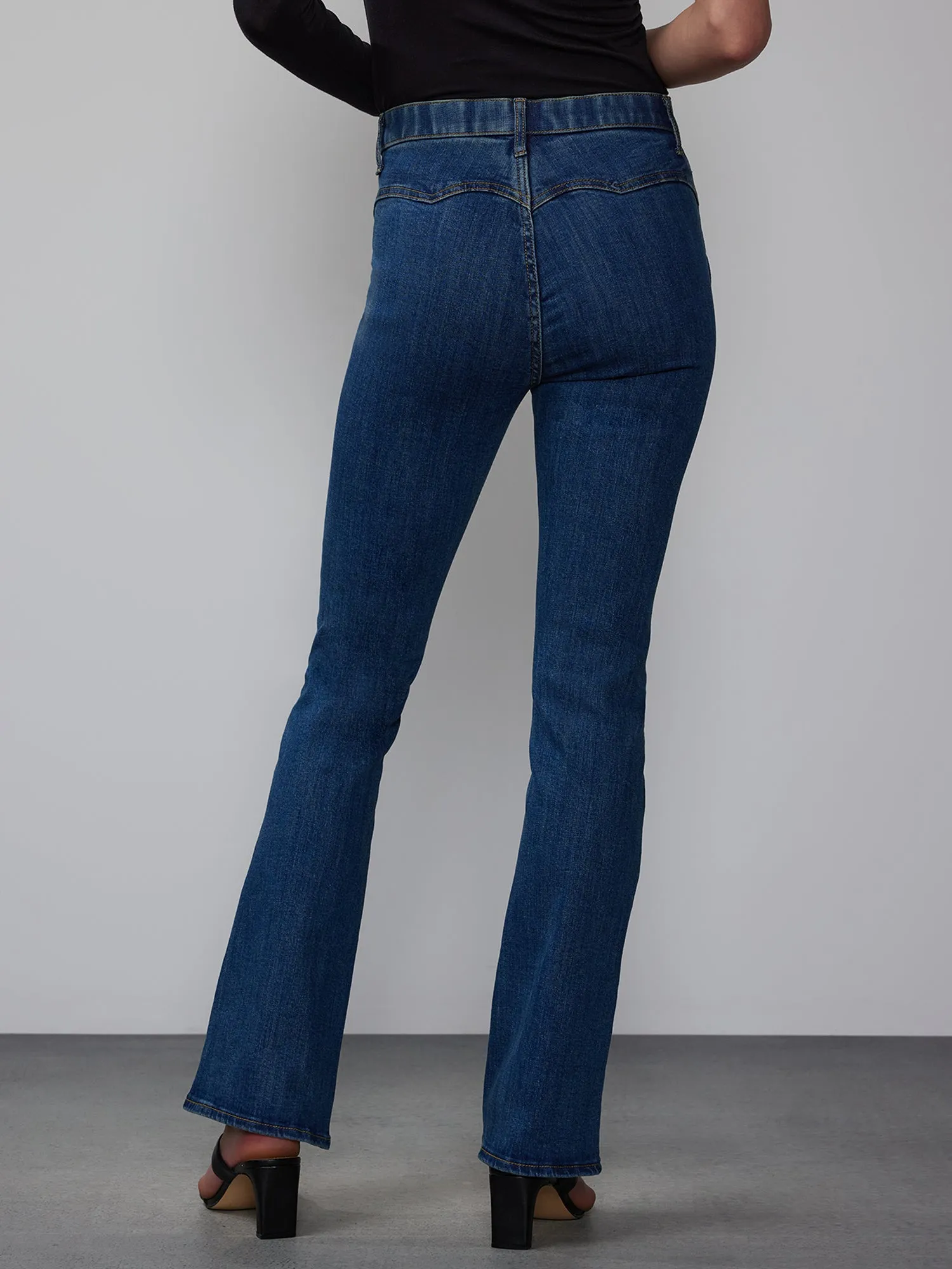 High Rise Curved Yoke Bootcut Jeans