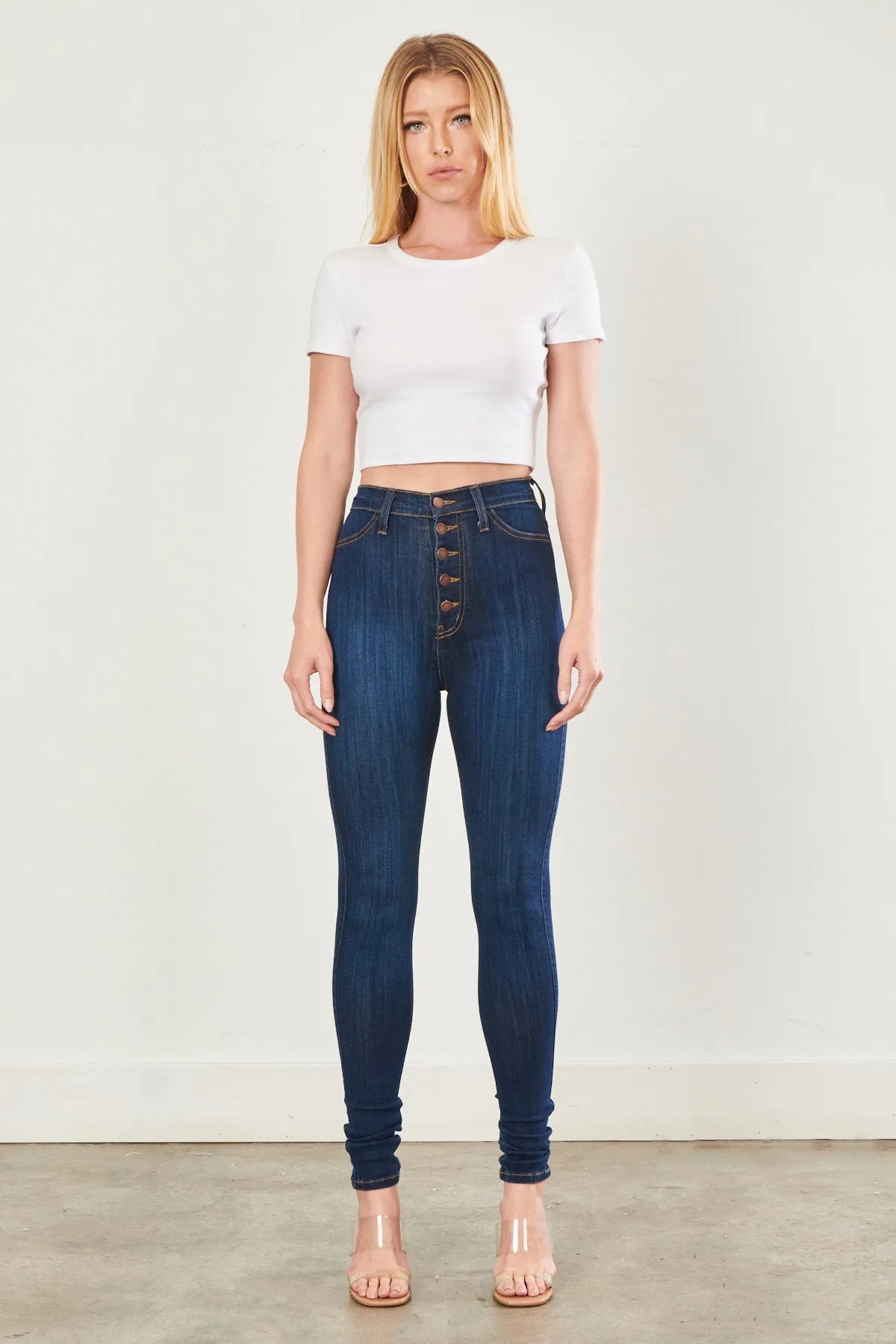 High Waisted Nora Button Up Jeans