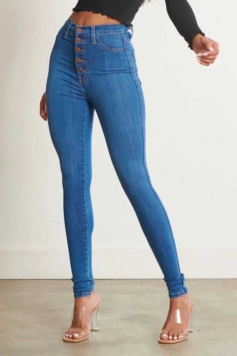 High Waisted Nora Button Up Jeans