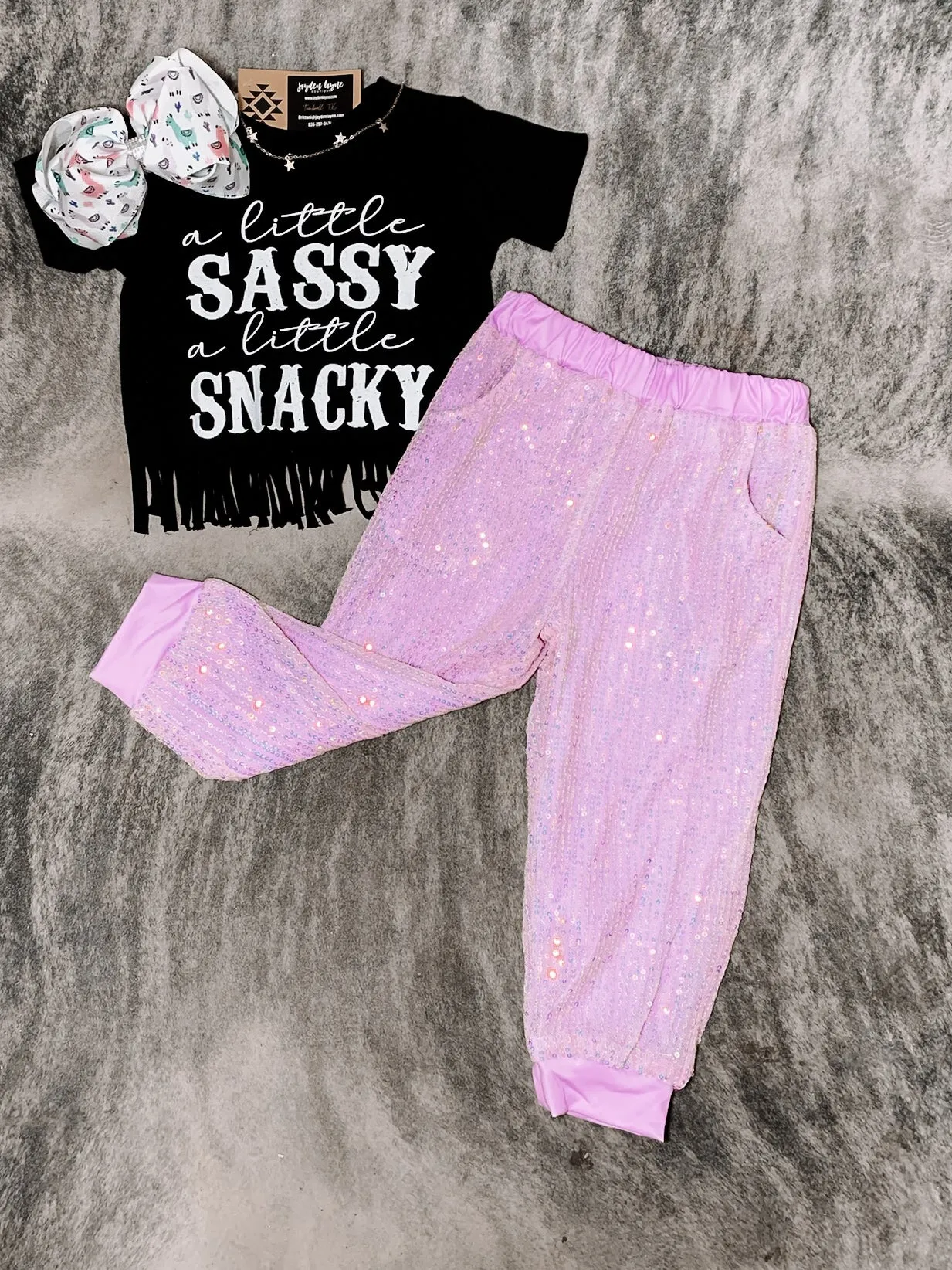 Kids sequin jogger pants