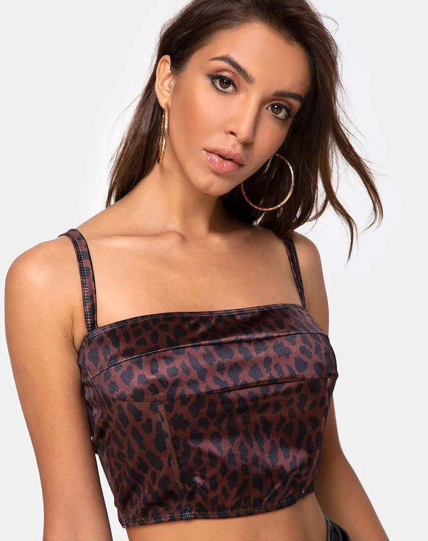 Kyenette Crop Top in Coco Animal