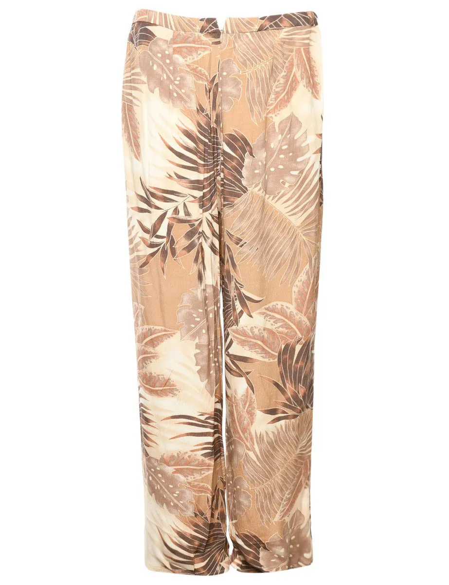 Leafy Print Harem Pants - W30 L27