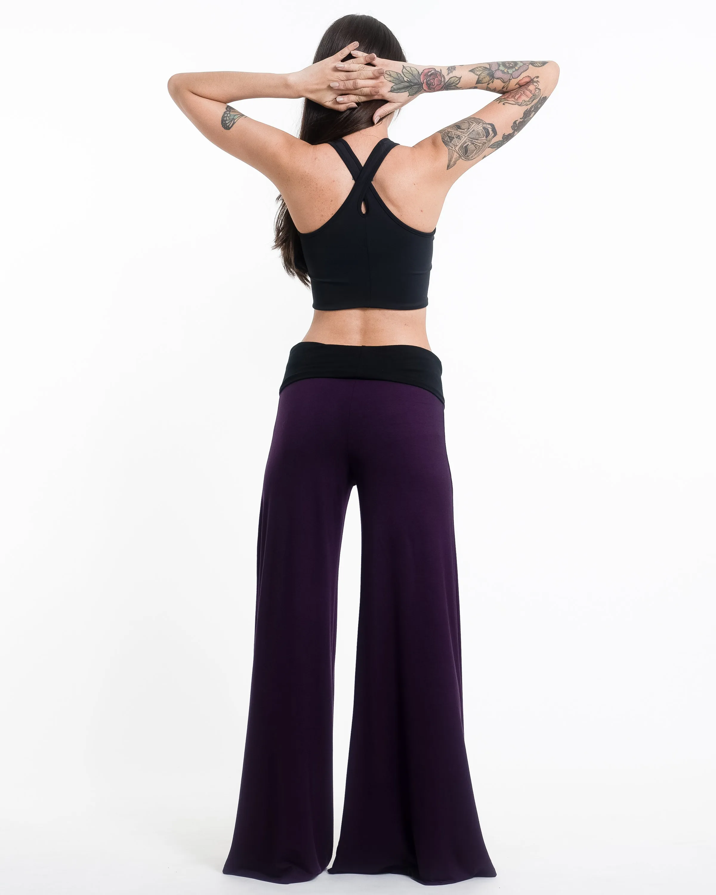 Mandala Spandex Wide Leg Palazzo Pants in Purple