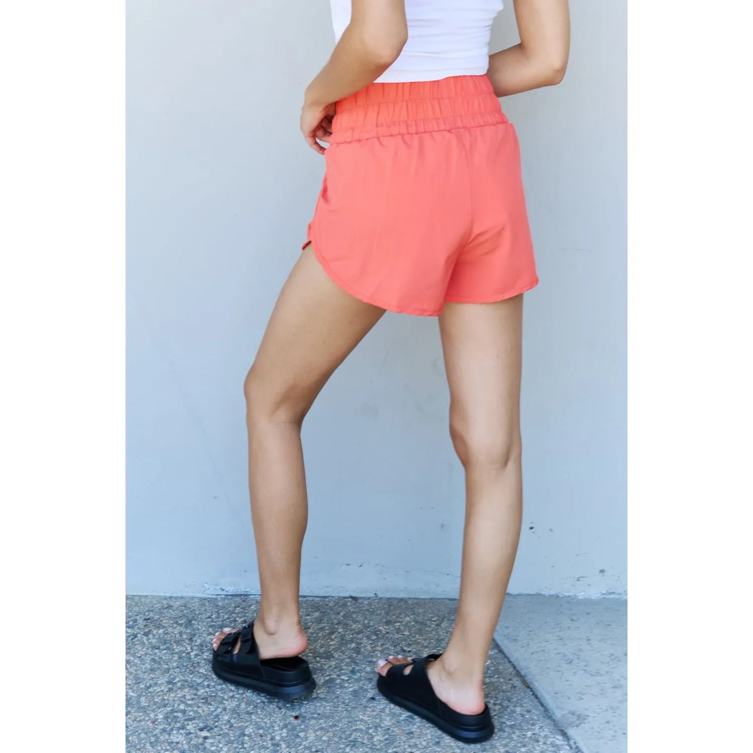 Mary Anne Coral High Waistband Active Shorts