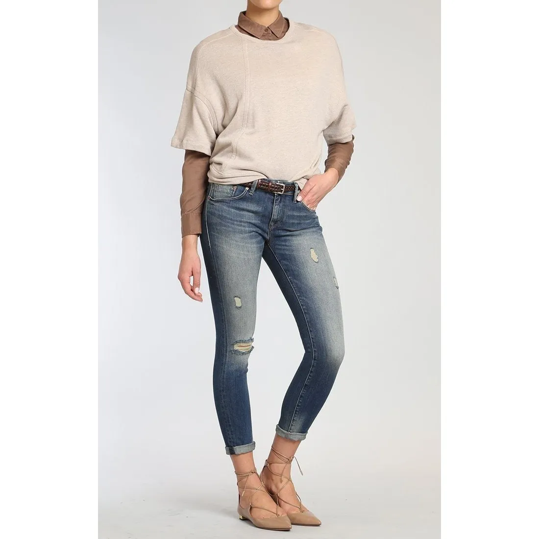 Mavi Adrianna Ankle Super Skinny in Mid Shaded Glam Vintage