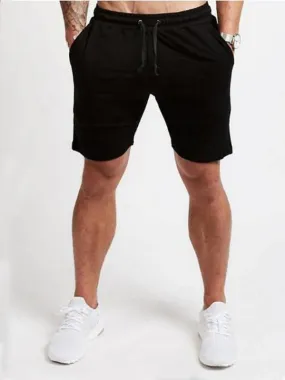 Men Drawstring Waist Athletic Shorts