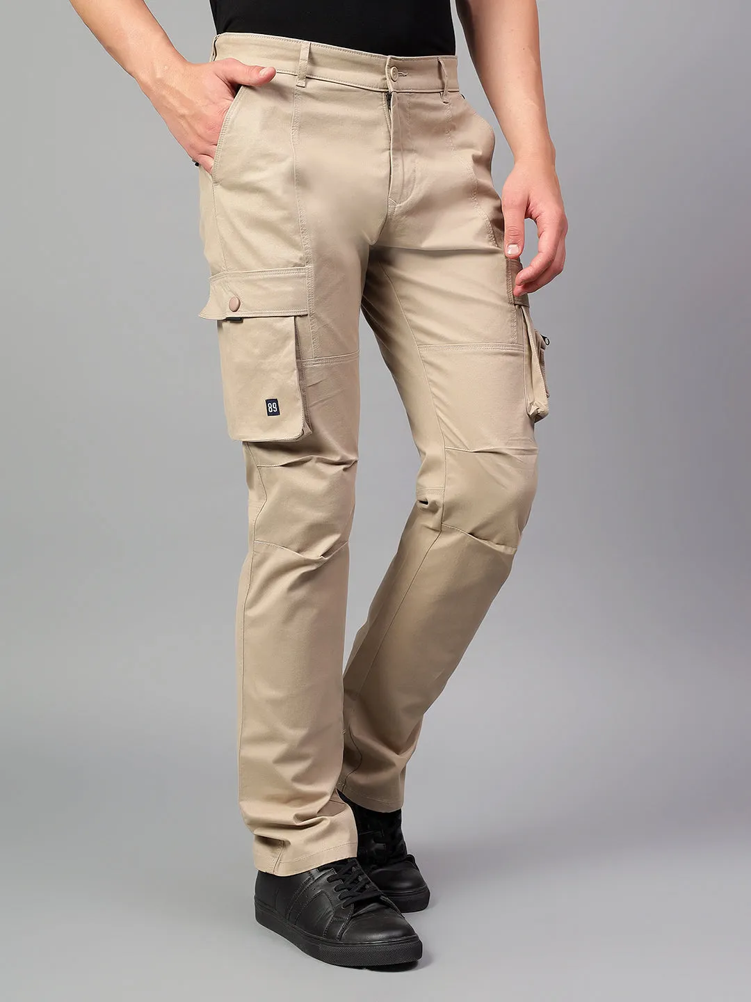 Men's Fawn Solid Full Length Cargo