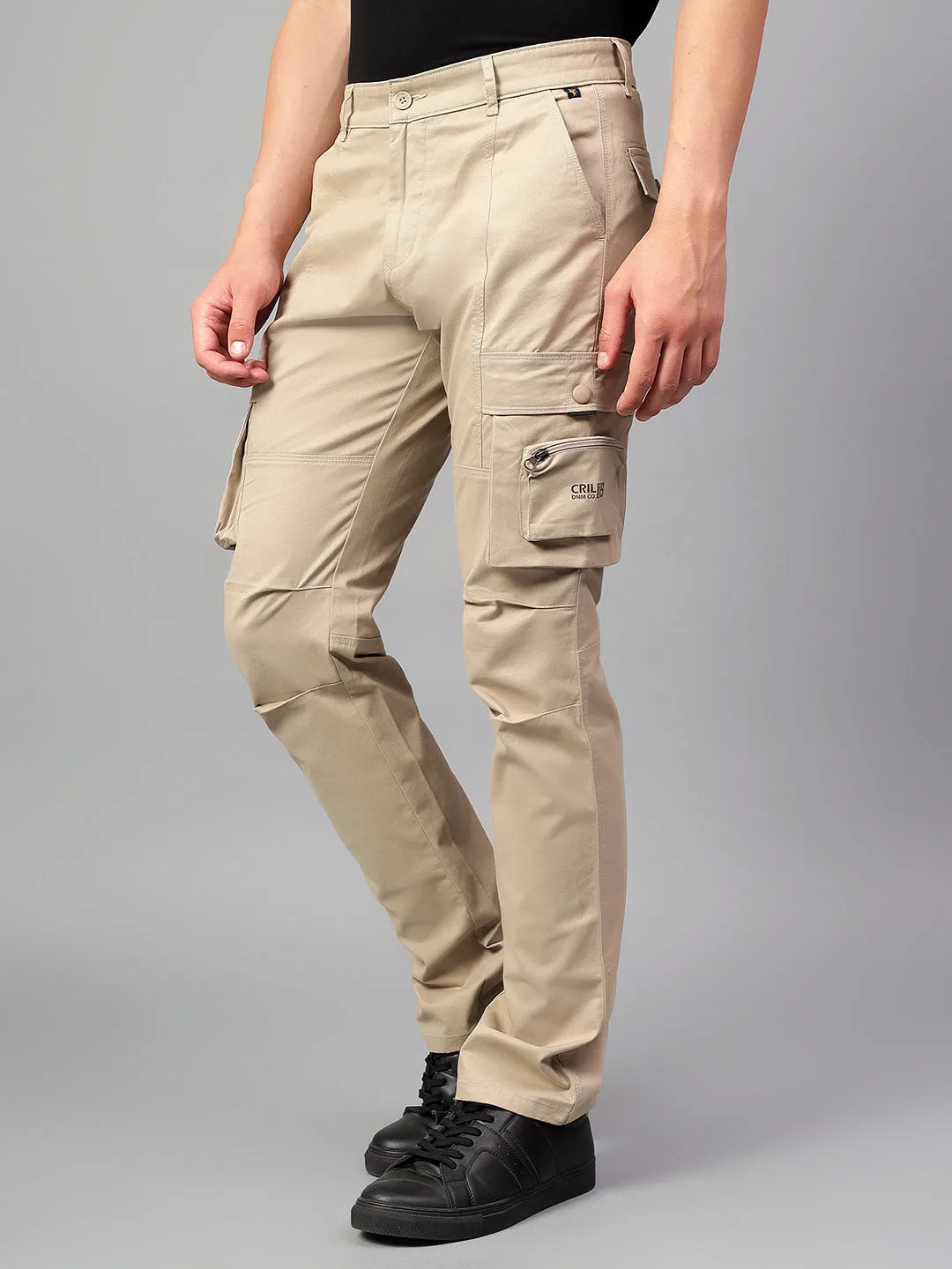 Men's Fawn Solid Full Length Cargo