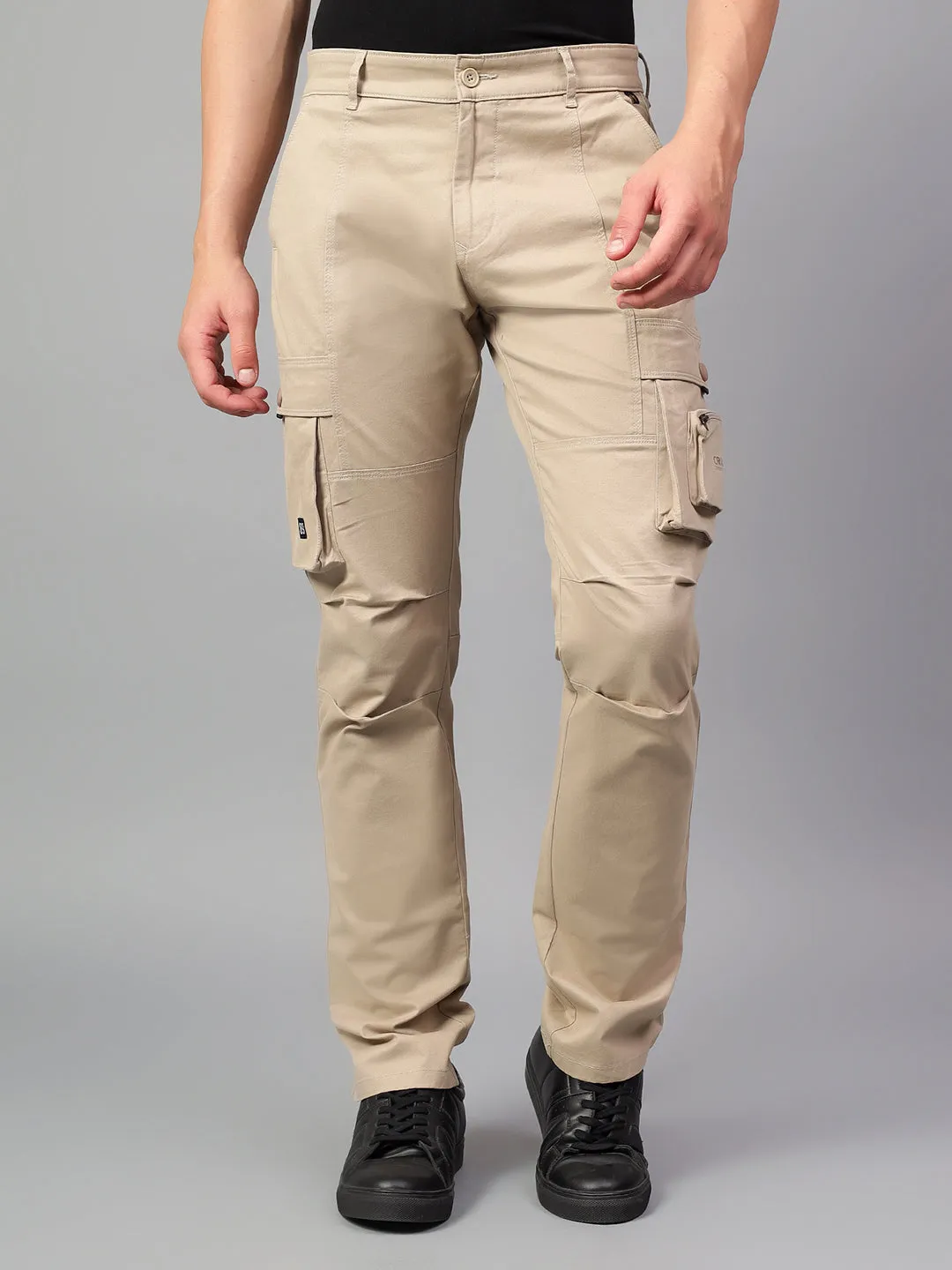 Men's Fawn Solid Full Length Cargo