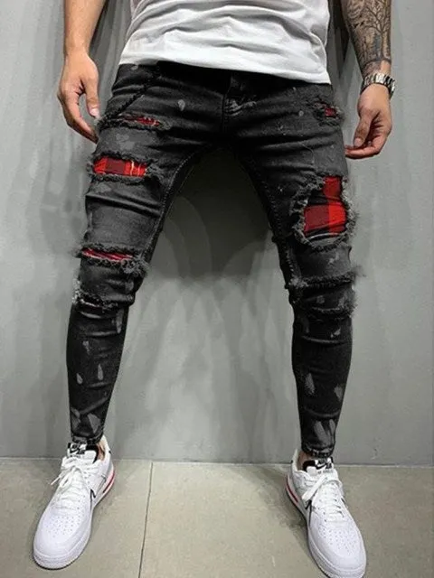 Men's Skinny Ripped Fashion Stretch Jeans