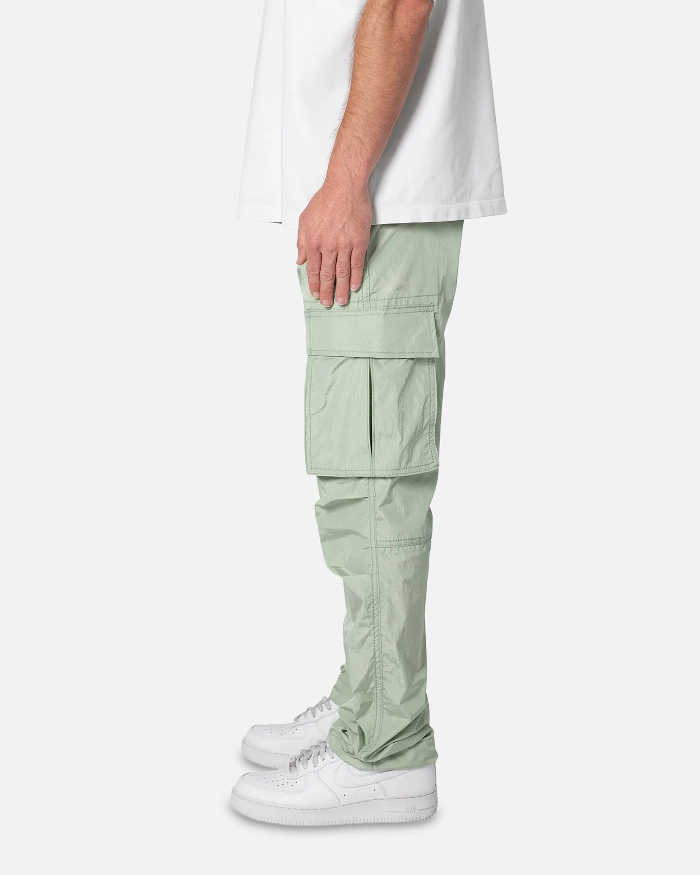 MNML Crinkle Cargo Pants Green