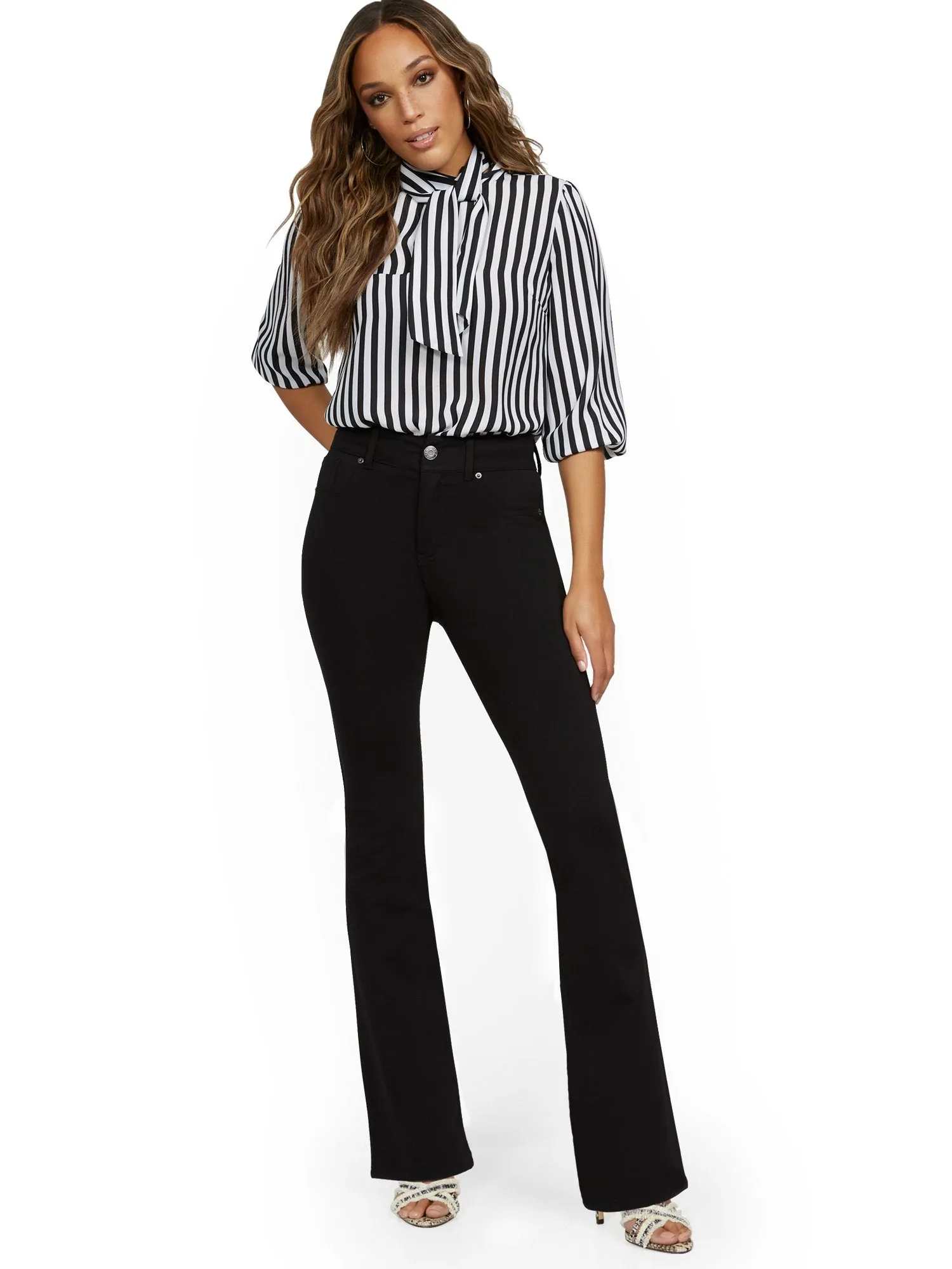 Mya Curvy High-Waisted Sculpting No Gap Bootcut Ponte Jeans