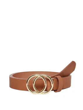 ONLY RASMI FAUX LEATHER BELT - COGNAC - CLEARANCE