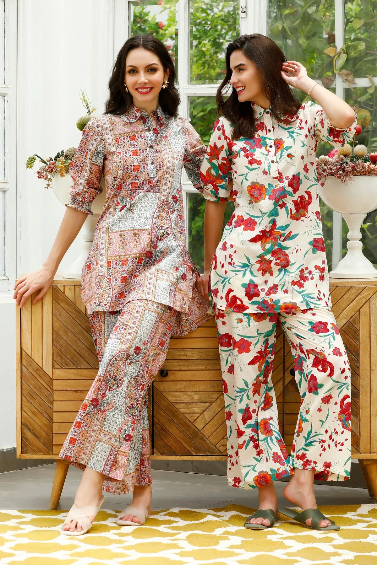 Paisley Patch Party Palazzo Loungewear Set