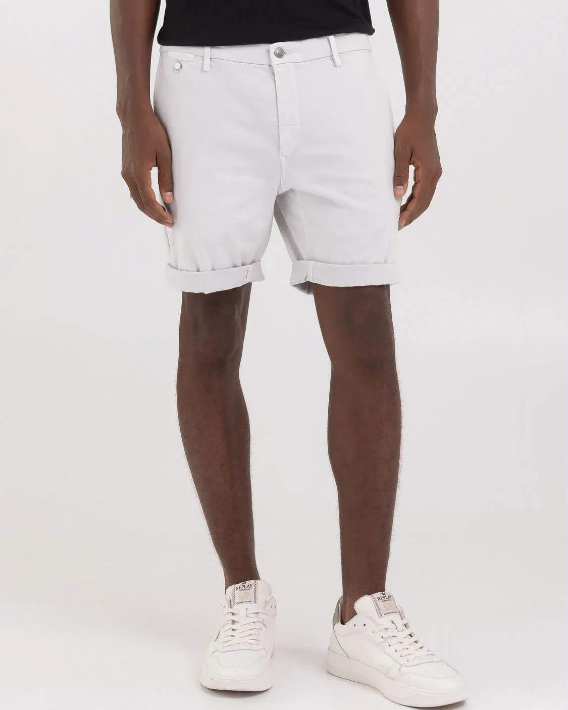 Replay Benni Hyperchino Colour XLITE Chino Shorts - Pearl Grey