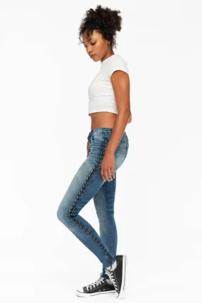 ROBIN'S WOMENS SKINNY MOTO JEANS IN ELROY MEDIUM