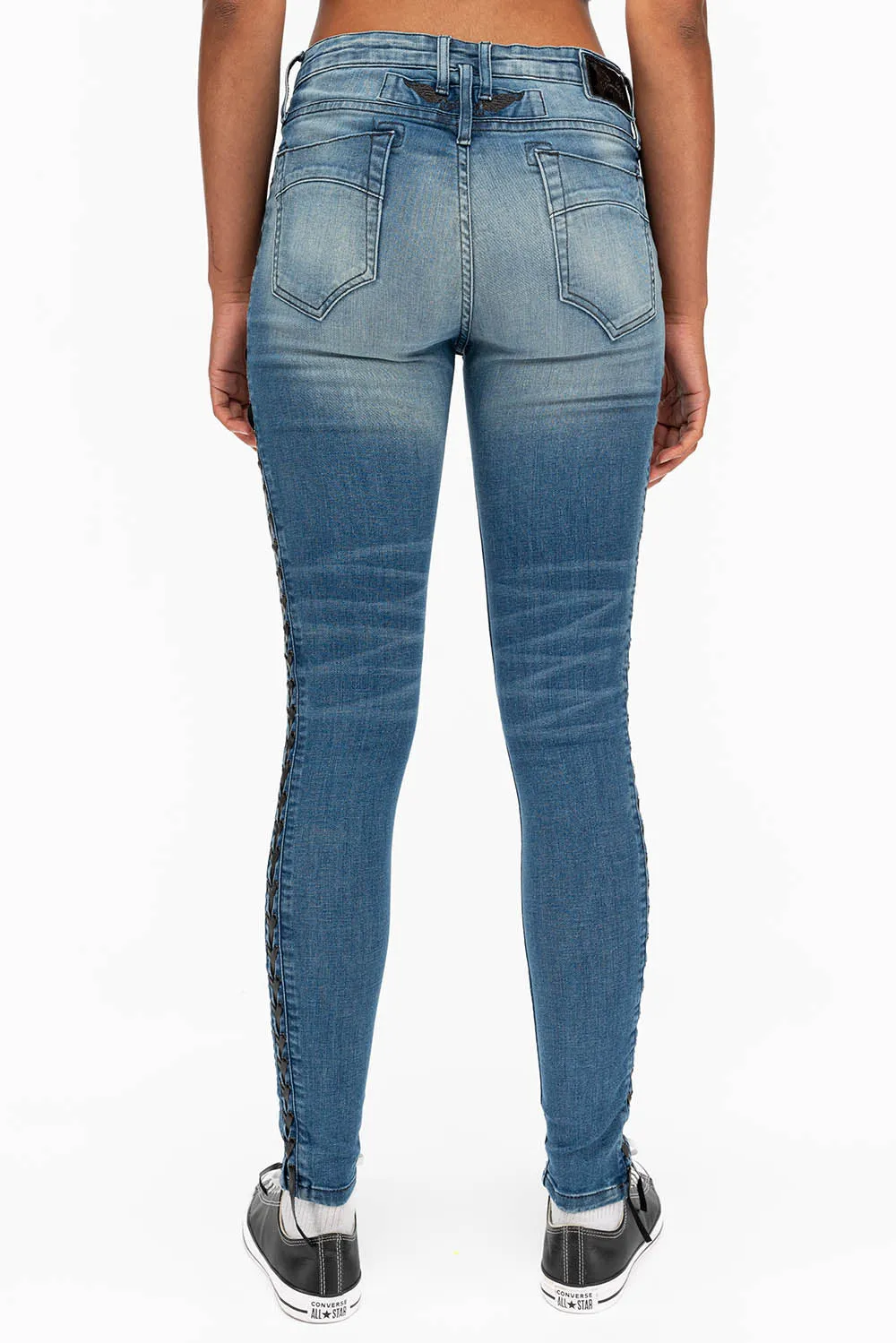 ROBIN'S WOMENS SKINNY MOTO JEANS IN ELROY MEDIUM