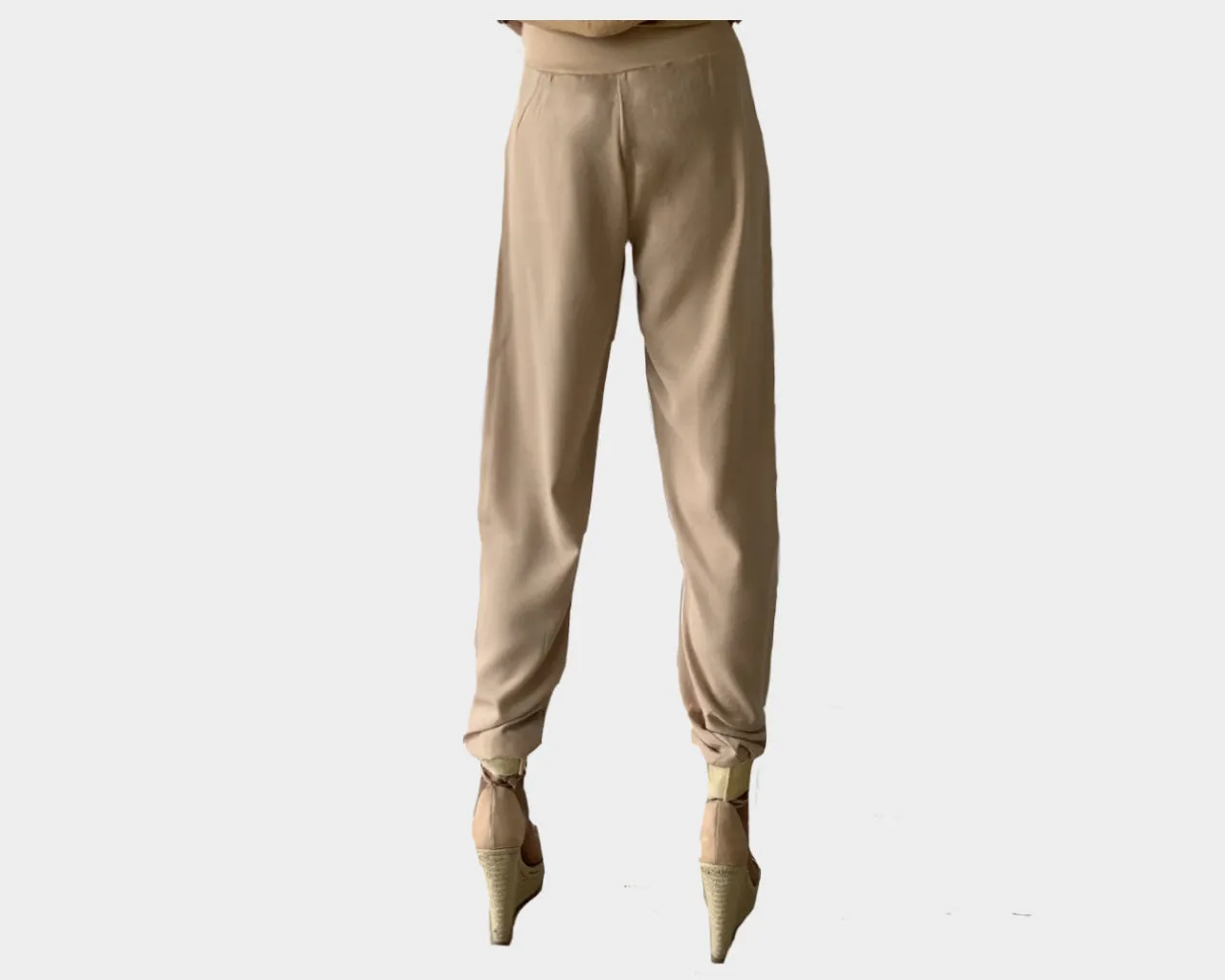 Sand Rust and Gold Linen Jog pants - The Milano