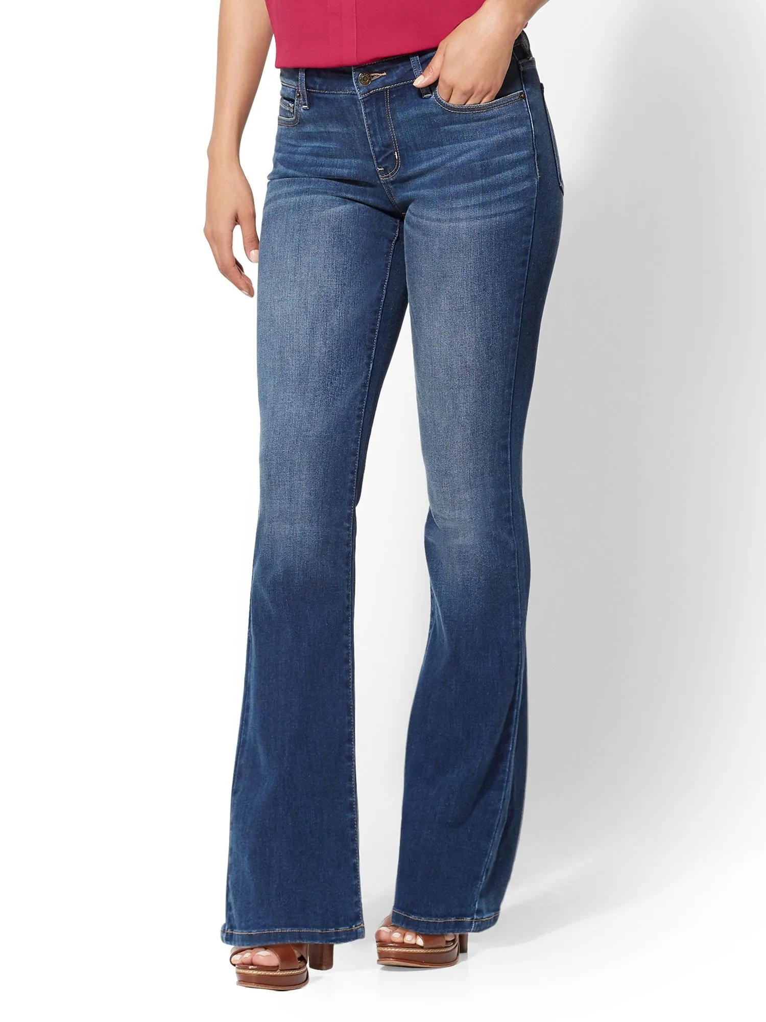 Tall Mid-Rise Curvy Bootcut Jeans - Blue Honey