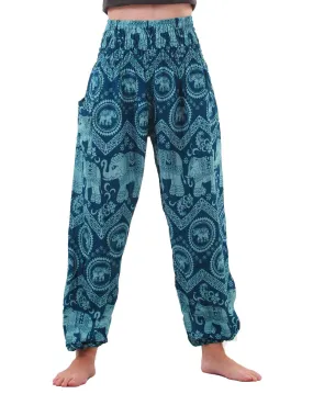 Teal Elephant Pants